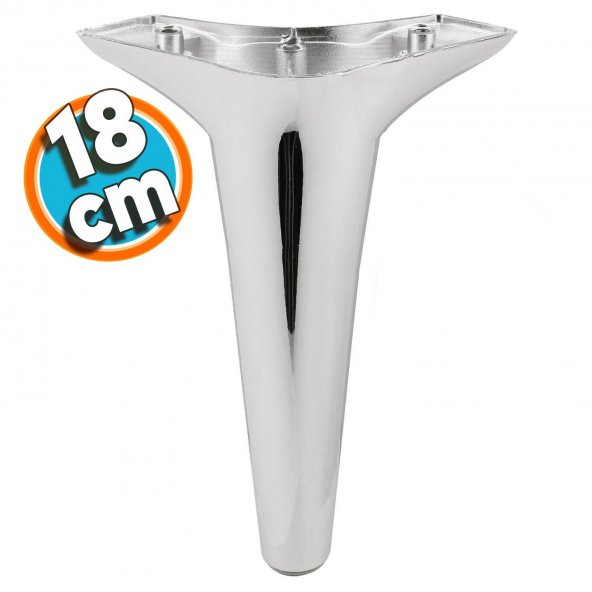 Mobilya Kanepe Çekyat Sehpa TV Ünitesi Baza Koltuk Ayağı Krom Renk 18 cm Ayak ürün görseli 1