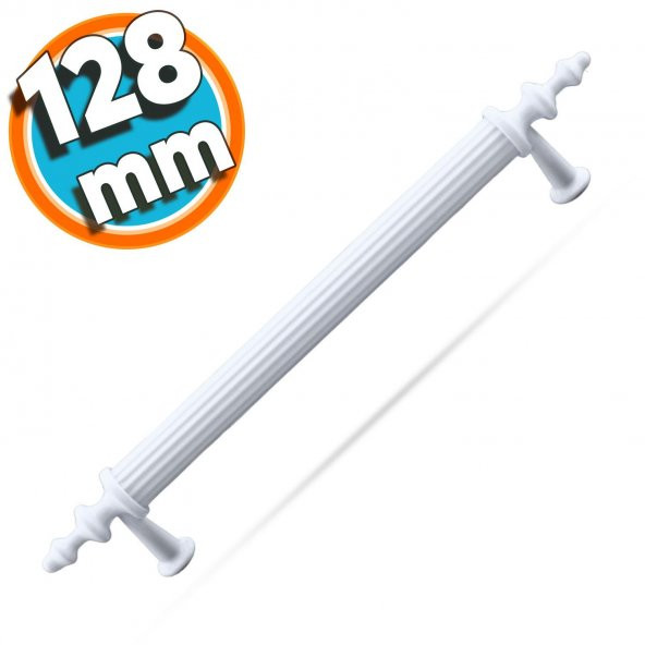 Mobilya Mutfak Banyo Dolabı Çekmece Dolap Kapak Kulpu Kulbu Beyaz 128 mm Metal Kulp ürün görseli 1