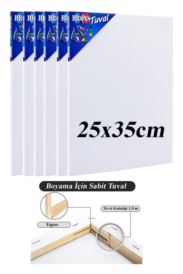 Tuval 25x35 6 Adet Gerdirme Apartlı Arkadan Zımbalı 25*35 Tual Akrilik Boya Yağlı Boya ürün görseli 1