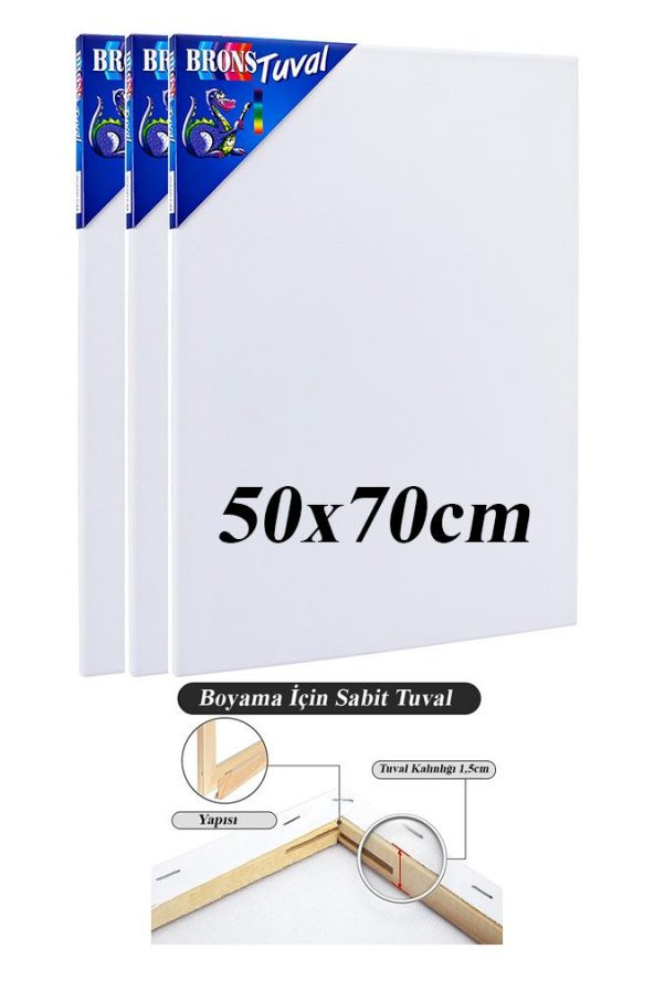 Tuval 50x70 3 Adet Brons Gerdirme Apartlı Arkadan Zımbalı 50*70 Tual Akrilik Boya Yağlı Boya ürün görseli 1