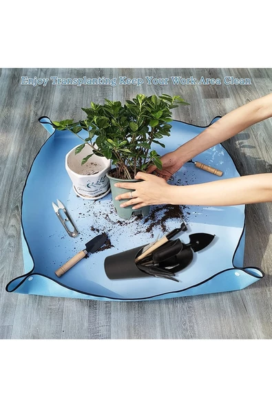 Çiçek Saksı Toprağı Toprak Aktarımı Için Su Geçirmez Ped 65x65 Cm 1 Adet Mavi Orta Boy ürün görseli 1