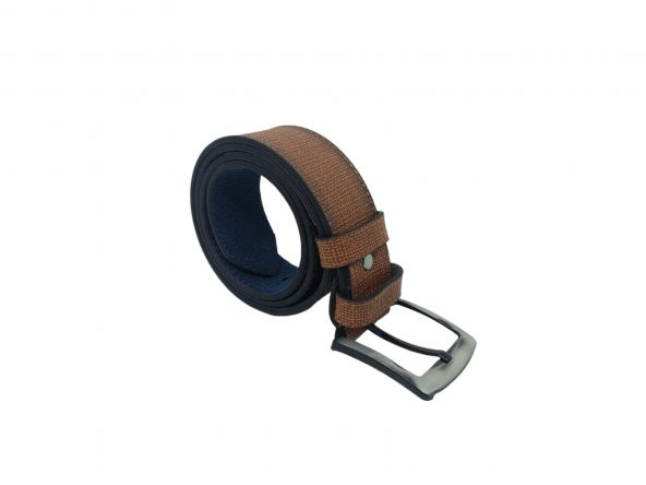 Zerhan Erkek Taba Suni Deri Kot Kemeri 4 cm ürün görseli 1
