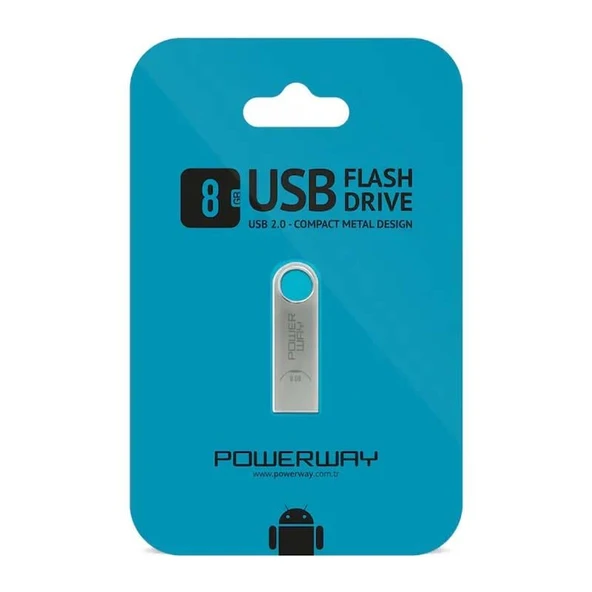 POWERWAY 8 GB METAL USB 2.0 FLASH BELLEK ürün görseli 1