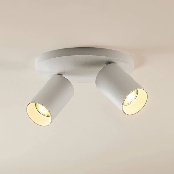 Rsylight Metal Modern Spor 2 Lİ Beyaz Mafsallı Led Spot Avize Günışığı Ampullü ürün görseli 1