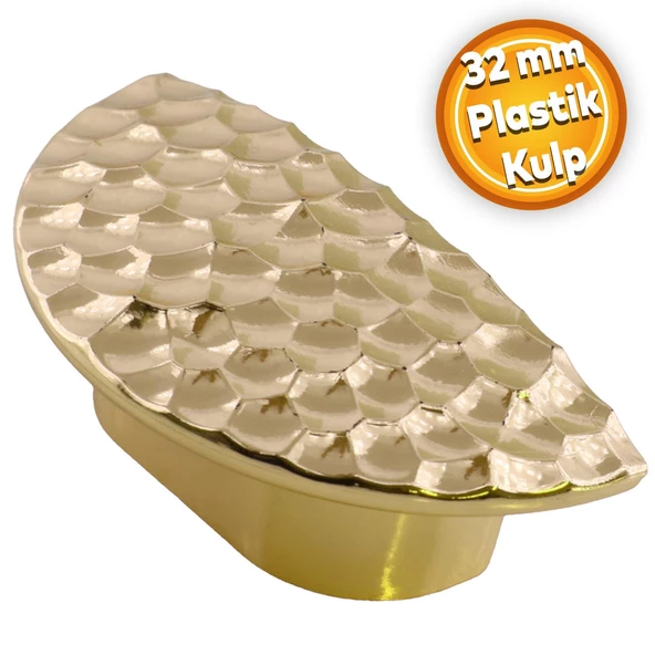 Elegans Half Çekmece Dolap Dolabı Kapak Kulpu Kulpları Kulbu Plastik Gold Altın Kulp Mobilya Mutfak ürün görseli 1