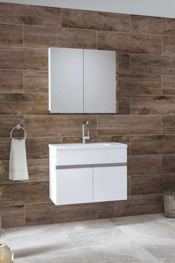 Alfa Banyo ESEN BEYAZ 65 cm FULL 1. Kalite MDF LÜX Banyo Takımı-HAZIR KURULU ürün görseli 1