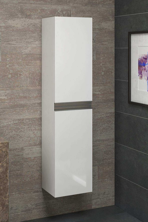 Alfa Banyo ESEN MDF BEYAZ 140 cm LÜX Banyo Boy Dolabı- HAZIR KURULU ürün görseli 1