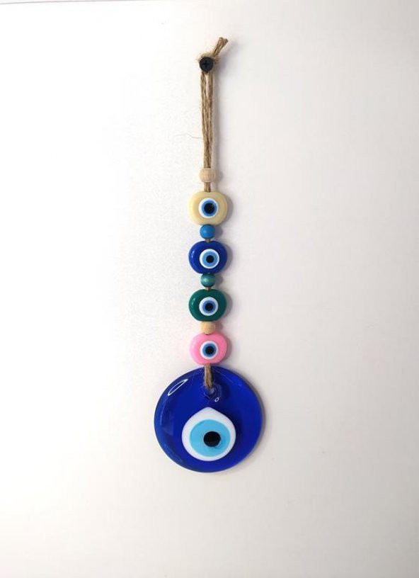 Cam Nazar Kötü Göz Kovucu Hand Made Ağaç Duvar Dekorasyonu Hasır Nazarlık Duvar Ağaç Ev Süsü ürün görseli 1