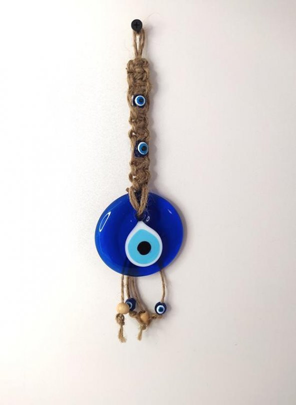 Cam Nazar Kötü Göz Kovucu Hand Made Ağaç Duvar Dekorasyonu Hasır Nazarlık Duvar Ağaç Ev Süsü ürün görseli 1