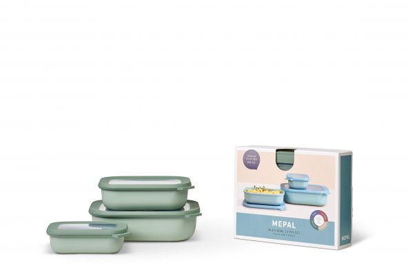 Mepal Set Cirqula Rectangular 3 Saklama Kabı Pcs(500+1000+2000) ürün görseli 1