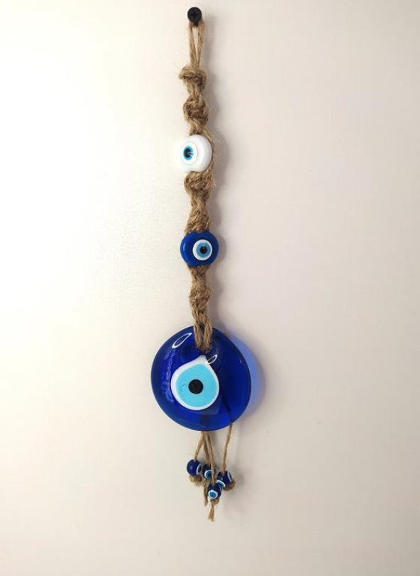 Cam Nazar Kötü Göz Kovucu Hand Made Ağaç Duvar Dekorasyonu Hasır Nazarlık Duvar Ağaç Ev Süsü ürün görseli 1