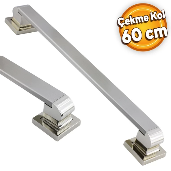 Bersel Sürgülü Kapı Çekme Kolu Tutma Kulpu Kulbu Çelik Dış Kapı Tutamağı Kol Saten 60 Cm ürün görseli 1