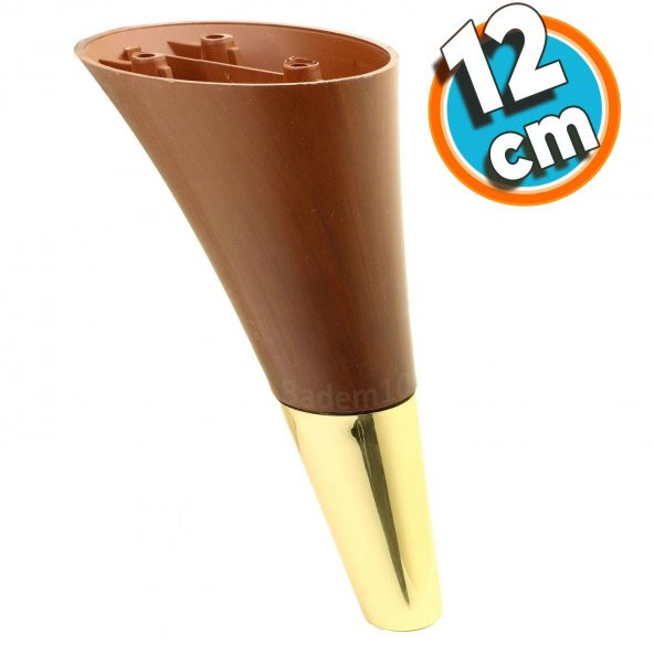 Mobilya Kanepe Sehpa TV Ünitesi Baza Koltuk Ayağı Kahverengi Gold Renk 12 cm Ayak ürün görseli 1