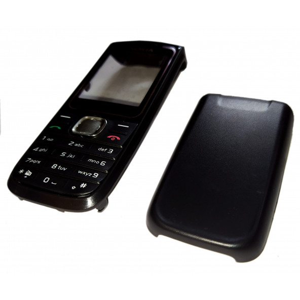Nokia 1650 Kapak Nokia 1650 uyumlu Siyah Renk Ön Kapak Arka Kapak Tuş Takımı ürün görseli 1