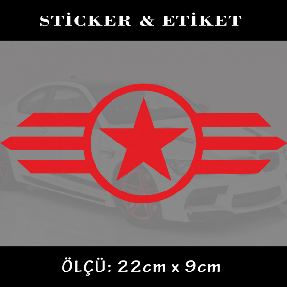 asker ordu yıldız -  2 adet oto sticker yapıştırma etiket - araba motosiklet dolap kamyon atv uyumlu ürün görseli 1