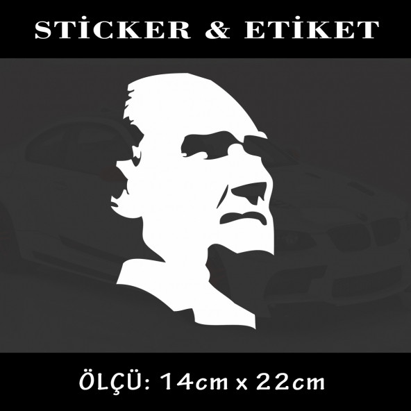atatürk silüet - beyaz renk - portre 2 adet ürün görseli 1