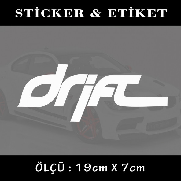 drift yazı sticker -  2 adet oto sticker yapıştırma etiket - araba motosiklet dolap kamyon atv uyumlu ürün görseli 1