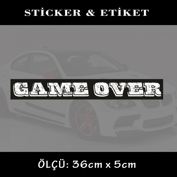 game over sticker - 2 adet oto sticker yapıştırma etiket - araba motosiklet dolap kamyon atv uyumlu ürün görseli 1