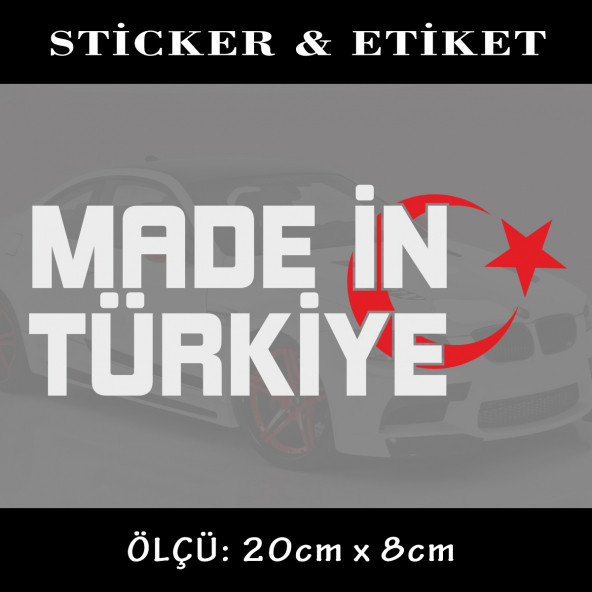 türkiye sticker ayyıldız- oto sticker  2 ADET yapıştırma etiket - araba motosiklet dolap kamyon atv uyumlu ürün görseli 1