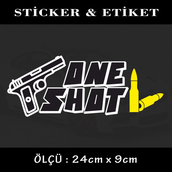 tek atış mermi- oto sticker  2 ADET yapıştırma etiket - araba motosiklet dolap kamyon atv uyumlu ürün görseli 1