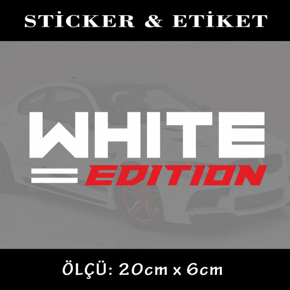 white edition-  2 adet oto sticker yapıştırma etiket - araba motosiklet dolap kamyon atv uyumlu ürün görseli 1