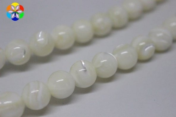 Sedef Taşı 10mm/adet (Beyaz) - Resim 2