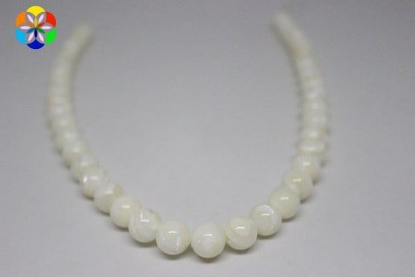 Sedef Taşı 10mm/adet (Beyaz) - Resim 3