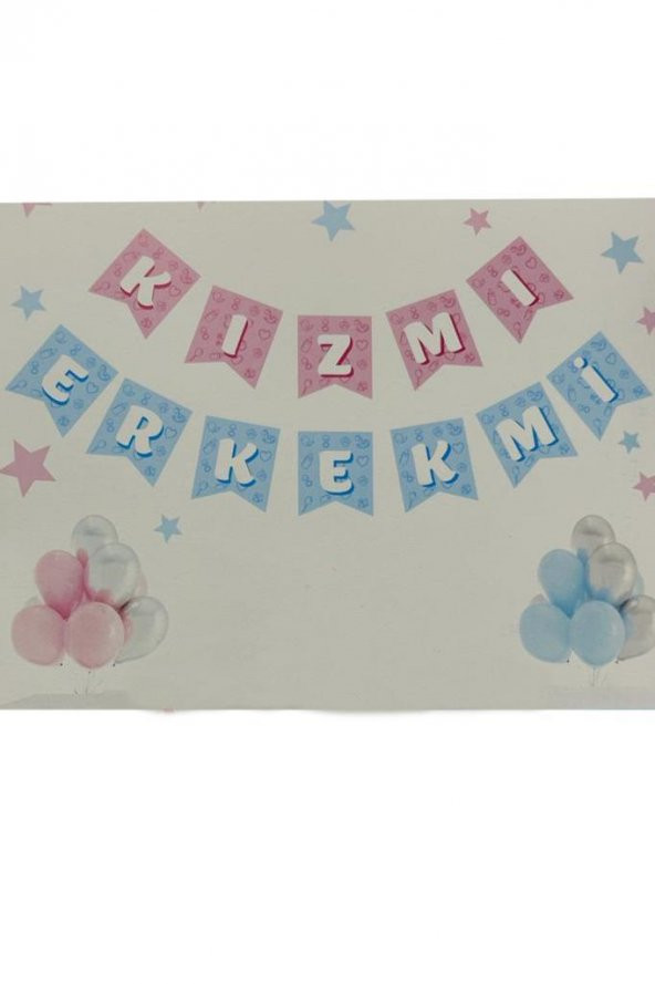 Beysüs Kızmı Erkekmi Flama 5 Pembe 5 Mavi Makaron Balon Set ürün görseli 1