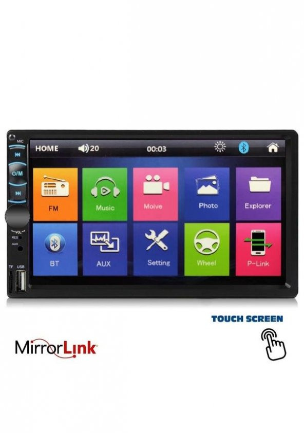 Kamosonic Ks-g753 Double Teyp 7'' Mirrorlink Bt/usb/sd/fm/aux Geri Görüş Kamerası Hediyeli ürün görseli 1