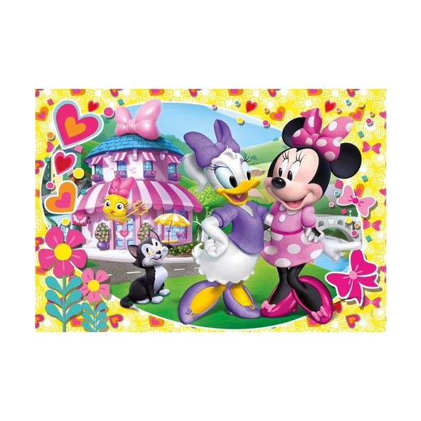 Clementoni 5 Yaş ve Üzeri Çocuk Yapbozları Serisi 104 Parçalı Minnie Mouse ve Daisy Puzzle Supercolor Puzzle ürün görseli 1