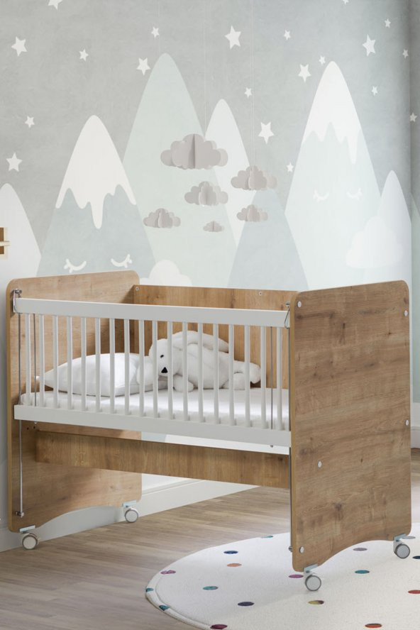 Babywhen BW10601 Pratik Sallanır Tekerlekli Anne Yanı Beşik 60x120 cm ürün görseli 1
