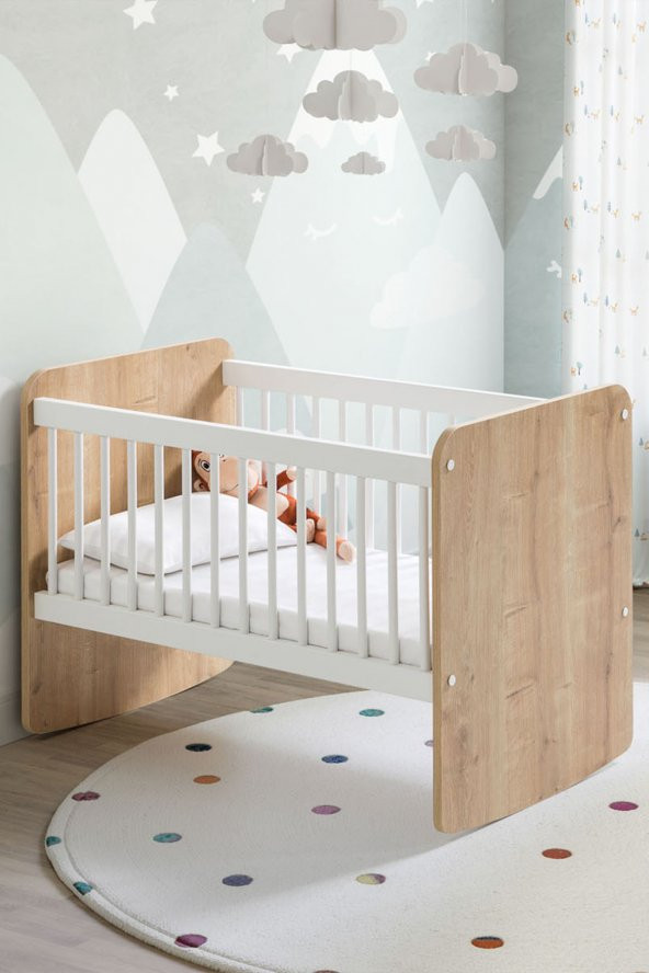 Babywhen BW1011 - Pratik Sallanır Mini Sepet Bebek Beşik 50x90 Ahşap ürün görseli 1