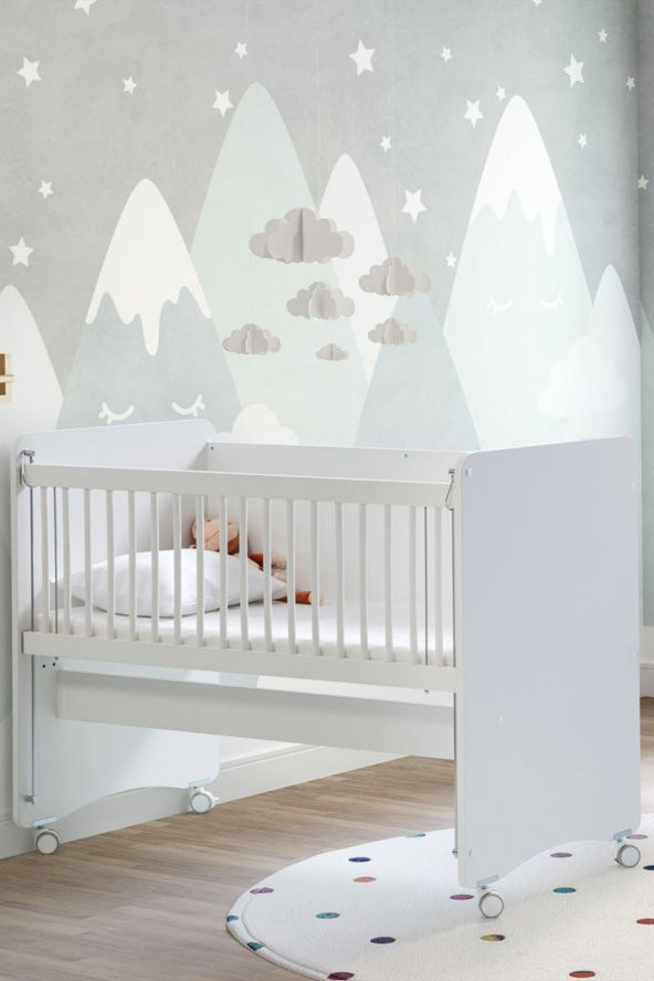 Babywhen BW1060 Pratik Sallanır Tekerlekli Anne Yanı Beşik 60x120 cm ürün görseli 1