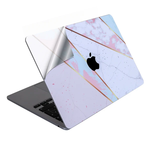 Macbook Air Kılıf Koruyucu Kaplama Laptop Sticker TouchID A2179 ile Uyumlu Marble14 ürün görseli 1