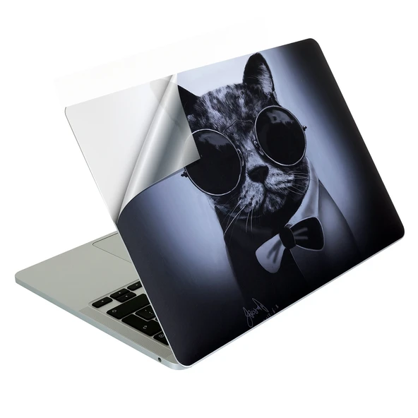 Macbook Air M1 Kılıf Cat01NL Koruyucu Yapıştırma Sticker Laptop Kaplama A2337 ile Uyumlu ürün görseli 1