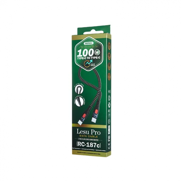 RC-187 100W 5A Hızlı Şarj ve Data Kablosu Pd (Type C) - Resim 2
