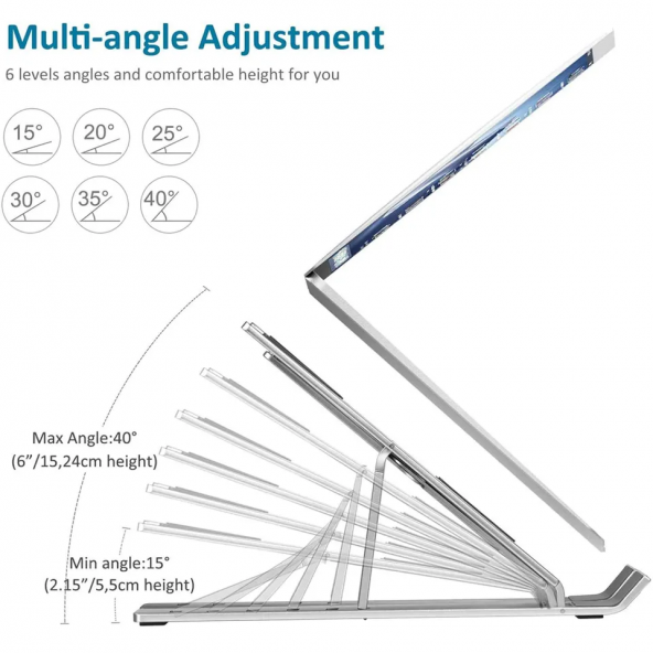 Zuidid Katlanır Alüminyum Notebook Standı - Resim 4