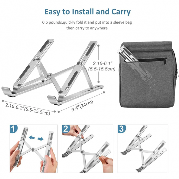 Zuidid Katlanır Alüminyum Notebook Standı - Resim 5