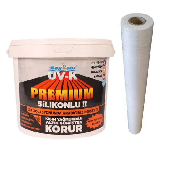 Avantajlı Paket Uv-K Premium Silikonlu Su İzolasyon Boyası 7.5 Kg ve Taşıyıcı İzolasyon Keçesi ürün görseli 1