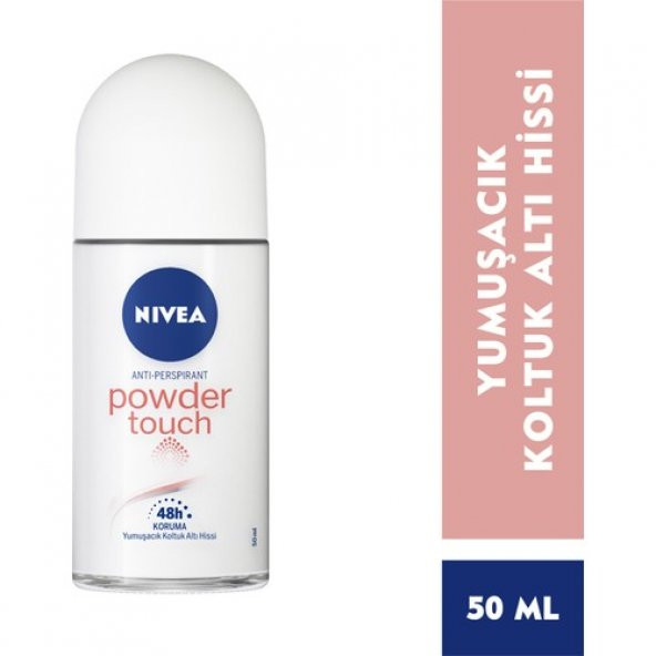 NIVEA Kadın Roll On Deodorant Powder Touch 50ml,Ter ve Ter Kokusuna Karşı 48 Saat Anti-perspirant Koruma,Kaolin Pudra İçeriği ile Hızlı Kuruma ürün görseli 1