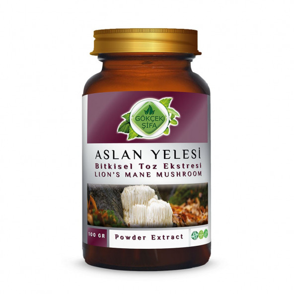 Aslan Yelesi Toz Ekstresi (Hericium erinaceus)100 gr. Cam Kavanoz ürün görseli 1