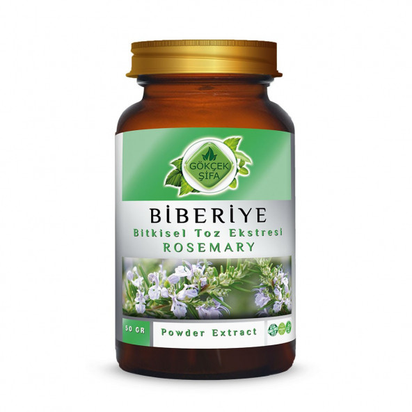 Biberiye Toz Ekstresi (Rosmarinus Officinalis) 50 gr. Cam Kavanoz ürün görseli 1