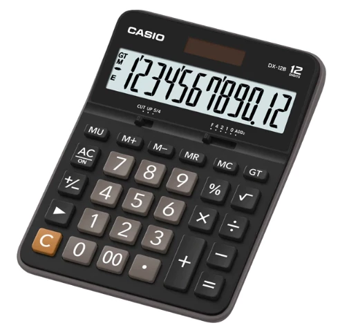 Casio DX-12B 12 Haneli Masaüstü Hesap Makinesi – Büyük Ekranlı Güneş Enerjili Ofis Tipi Profesyonel Hesap Makinesi ürün görseli 1