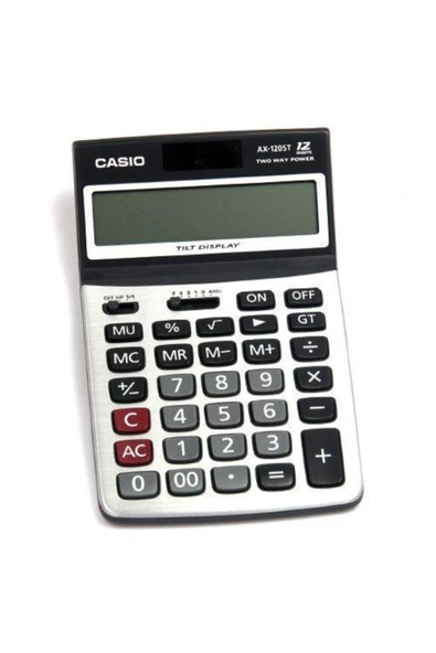Casio AX-120ST 12 Hane Masaüstü Hesap Makinesi Eğimli Ekranlı Profesyonel Ofis Tipi ürün görseli 1