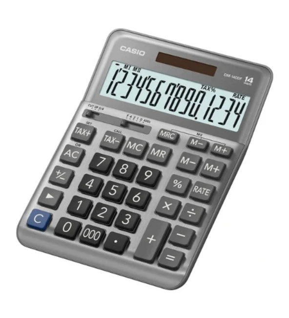 Casio DM-1400F 14 Hane Masaüstü Hesap Makinesi – Vergi Hesaplamalı Metal Gövdeli Profesyonel Ofis Tipi Calculator ürün görseli 1