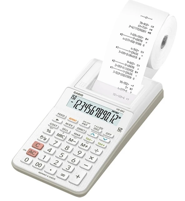 Casio HR-8RC-WE Şeritli Hesap Makinesi ürün görseli 1