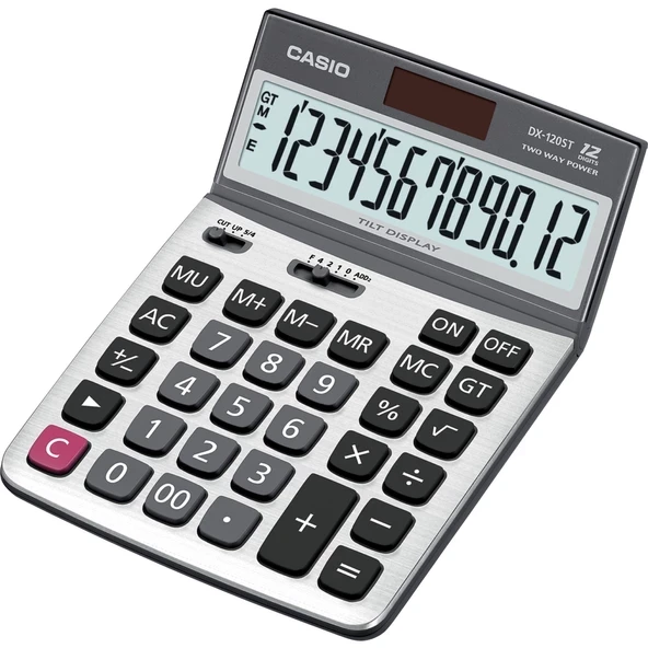 Casio DX-120ST 12 Haneli Masaüstü Hesap Makinesi – Metal Ön Yüz, Büyük Ekran, Vergi ve Kar Hesaplama ürün görseli 1