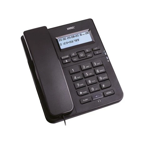Karel TM145 Siyah Analog Telefon LCD Ekranlı CID Numara Gösteren Masaüstü Kablolu Ofis Tipi Santral Uyumlu RJ9 Kulaklık Destekli Telefon ürün görseli 1