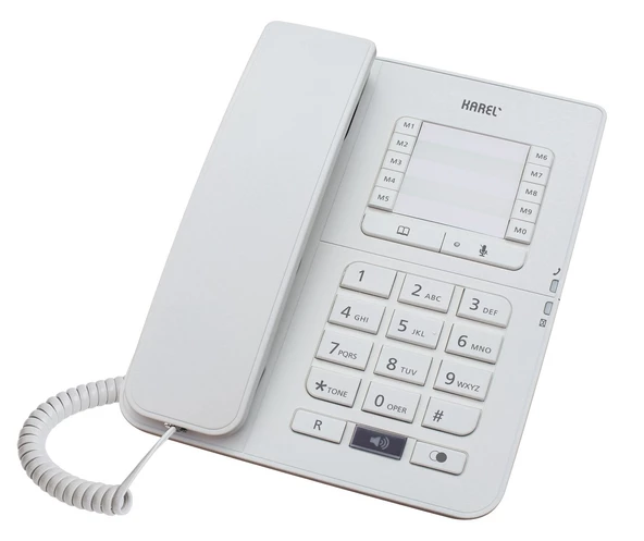 KAREL TM142 Beyaz Ekransız Analog Masaüstü Telefon – Ofis Tipi Kablolu Sabit Telefon ürün görseli 1