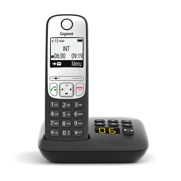 Gigaset A690A Telesekreterli DECT Telsiz Telefon Siyah – Kablosuz Sabit Hat Uyumlu Handsfree Ofis Ev Telefonu ürün görseli 1